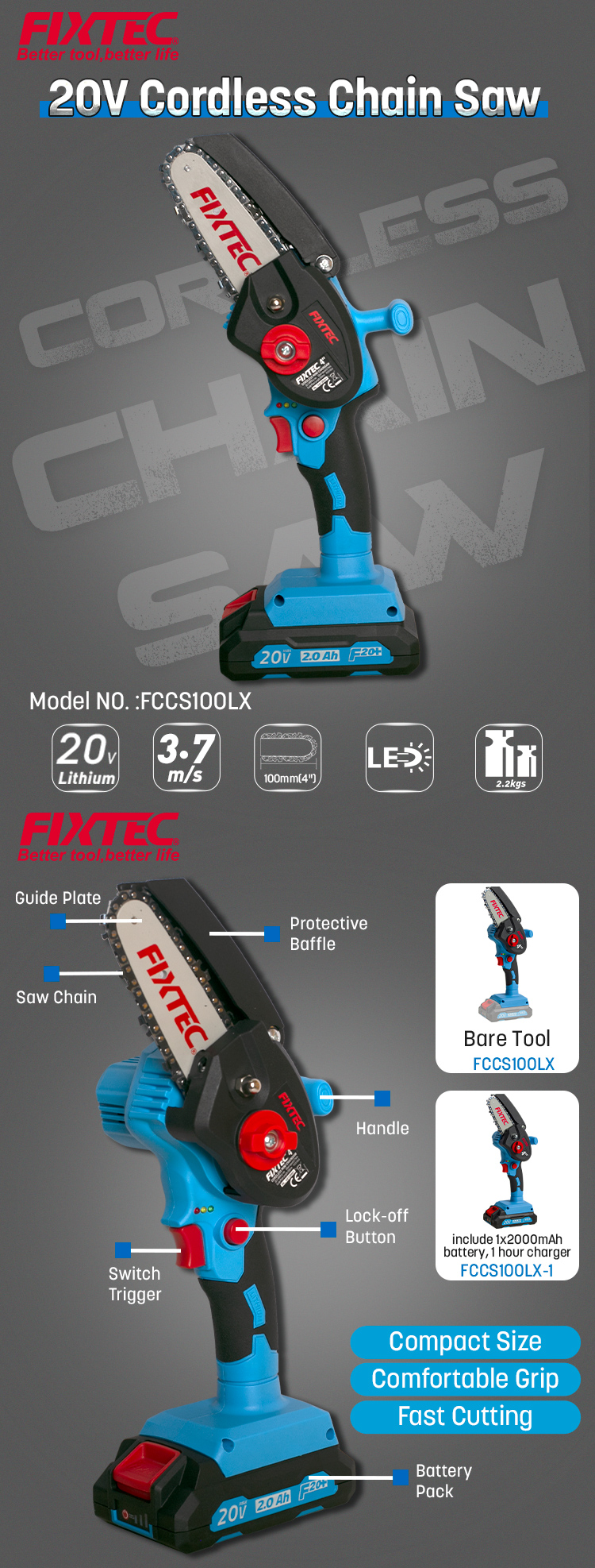 FIELUX Mini Cordless Chainsaw –